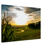 Stimmungsvolle Wandkunst für stilvolle Räume. Kunstdruck auf Leinwand - Abendsonne in Obermörsbach  70x100 cm / 28x40″: zeitlos und harmonisch. Schlicht, elegant und wirkungsvoll.