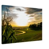 Dekoration mit Charakter. Kunstdruck auf Leinwand - Abendsonne in Obermörsbach  70x100 cm / 28x40″: zeitlos und harmonisch. Eine besondere Bereicherung für jeden Raum.
