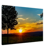 Dekoration mit Charakter. Kunstdruck auf Leinwand - Landschaftsbild Sonnenuntergang  70x100 cm / 28x40″: für stilvolle Raumgestaltung. Schlicht, elegant und wirkungsvoll.