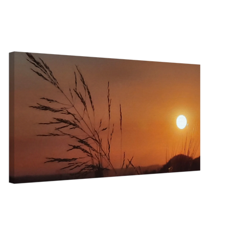 Dekoration mit Charakter. Kunstdruck auf Leinwand – Westerwald in der Abendsonne, Hochwertiger Wandkunstdruck: zeitlos und harmonisch. Eine besondere Bereicherung für jeden Raum.