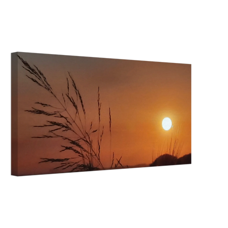 Kunstdruck auf Leinwand – Westerwald in der Abendsonne, Hochwertiger Wandkunstdruck – Kunstdruck auf Leinwand mit hochwertiger Druckwirkung
