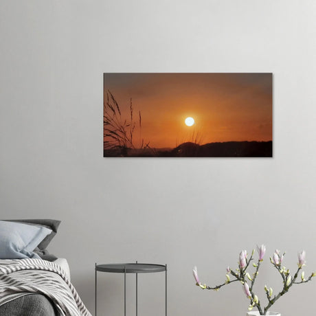 Dekoration mit Charakter. Kunstdruck auf Leinwand – Westerwald in der Abendsonne, Hochwertiger Wandkunstdruck: zeitlos und harmonisch. Schlicht, elegant und wirkungsvoll.