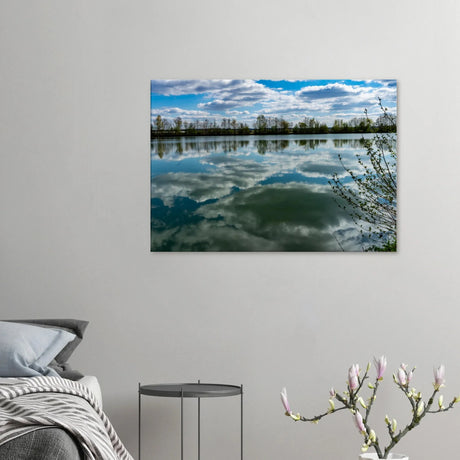 Kunstdruck trifft Leinwand - Horizont meets Water 70x100 cm / 28x40″ – bedruckte Leinwand auf stabilem Keilrahmen