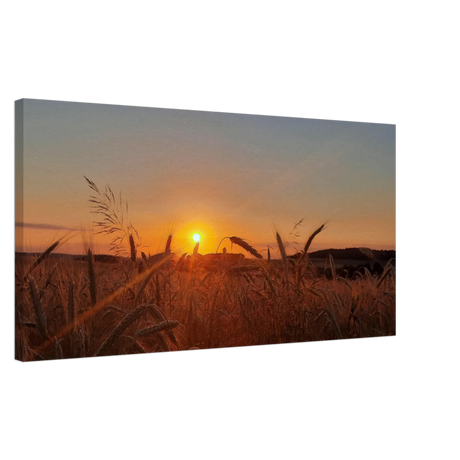 Dekoration mit Charakter. Landschaftsbild Kunstdruck auf Leinwand – Abendsonne Westerwald: für stilvolle Raumgestaltung. Eine besondere Bereicherung für jeden Raum.