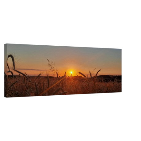 Stimmungsvolle Wandkunst für stilvolle Räume. Landschaftsbild Kunstdruck auf Leinwand – Abendsonne Westerwald: zeitlos und harmonisch. Eine besondere Bereicherung für jeden Raum.
