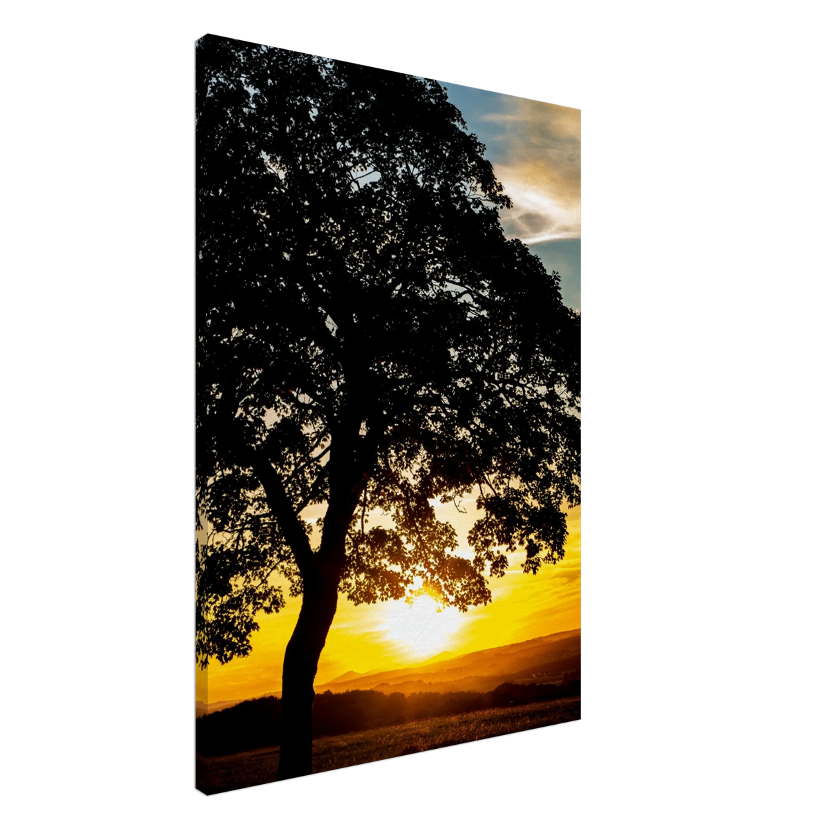 Dekoration mit Charakter. Landschaftsfoto auf Leinwand - Kunstdruck Sonnenuntergang 70x100 cm / 28x40″: für stilvolle Raumgestaltung. Eine besondere Bereicherung für jeden Raum.