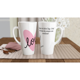 Latte-Tasse Muttertags Geschenk – Glänzende 17oz Keramiktasse für Heißgetränke – weiße Fototasse aus Keramik für Kaffee oder Tee