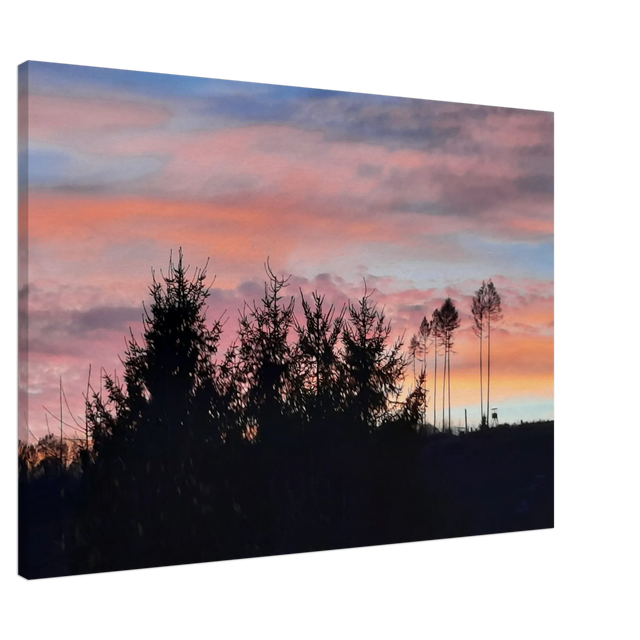 Dekoration mit Charakter. Leinwand - Kunstdruck - Landschaft im Sonnenuntergang Molzhain 70x100: für stilvolle Raumgestaltung. Eine besondere Bereicherung für jeden Raum.