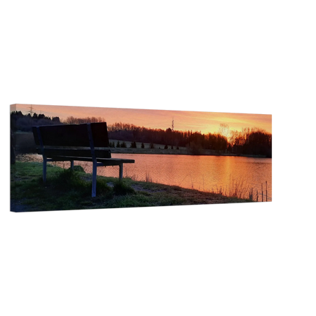 Leinwandbild Sonnenuntergang am Elkenrother Weiher – Kunstdruck für Ihr Zuhause – Wandbild auf Leinwand für Wohn- und Arbeitsräume
