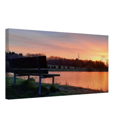 Leinwandbild Sonnenuntergang am Elkenrother Weiher – Kunstdruck für Ihr Zuhause – Leinwandbild mit dekorativer Motivgestaltung