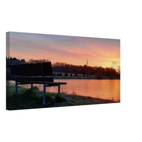 Leinwandbild Sonnenuntergang am Elkenrother Weiher – Kunstdruck für Ihr Zuhause – Leinwandbild mit dekorativer Motivgestaltung