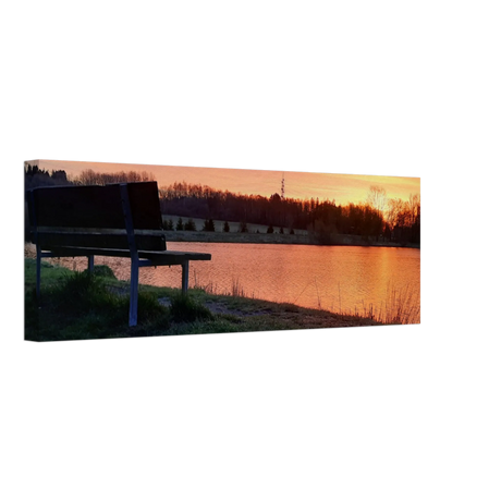 Leinwandbild Sonnenuntergang am Elkenrother Weiher – Kunstdruck für Ihr Zuhause – Kunstdruck auf Leinwand mit hochwertiger Druckwirkung