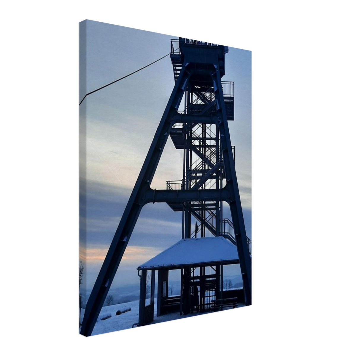 Stimmungsvolle Wandkunst für stilvolle Räume. Leinwanddruck - Kunstdruck auf Leinwand Babara Turm im Winter: zeitlos und harmonisch. Schlicht, elegant und wirkungsvoll.