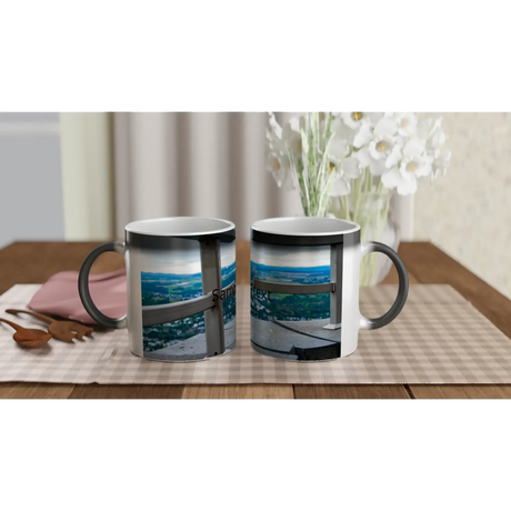 Personalisierbare Fototasse mit Schriftzug – Magische Farbwechsel Tasse – weiße Fototasse aus Keramik für Kaffee oder Tee