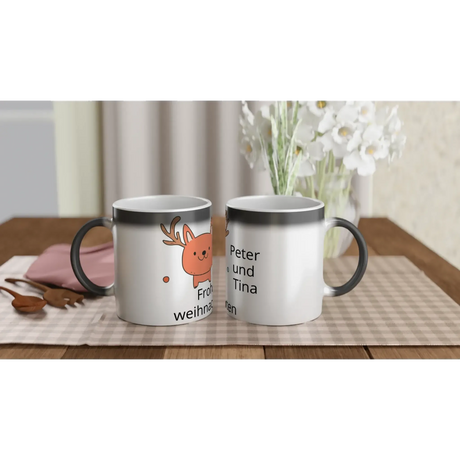 Magische Farbwechsel-Weihnachtstasse – 11 oz Keramik mit Motiv – weiße Fototasse aus Keramik für Kaffee oder Tee
