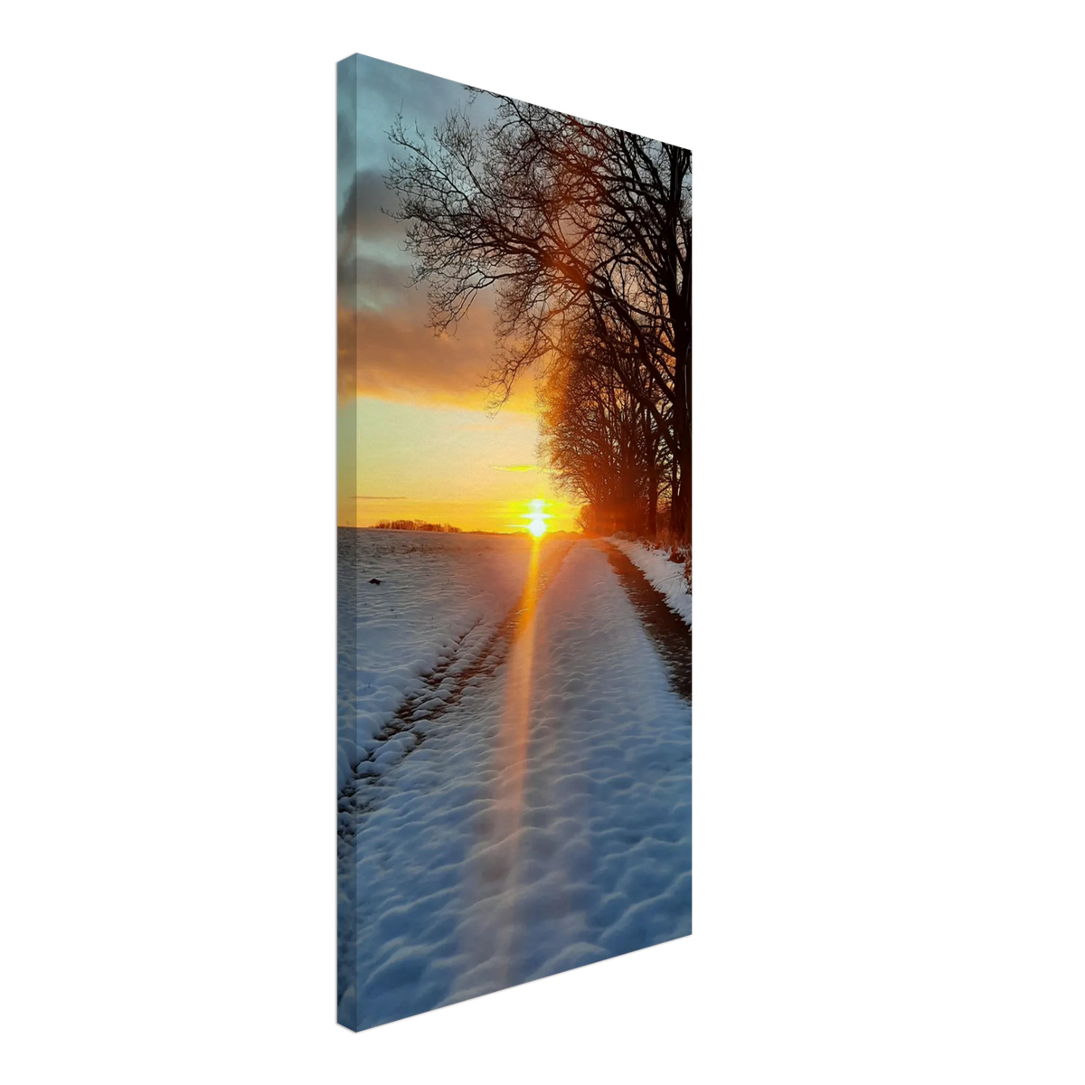 Abendrot Vor Einer Malerischen Landschaft – Hochwertiger Leinwanddruck – Wandbild auf Leinwand für Wohn- und Arbeitsräume