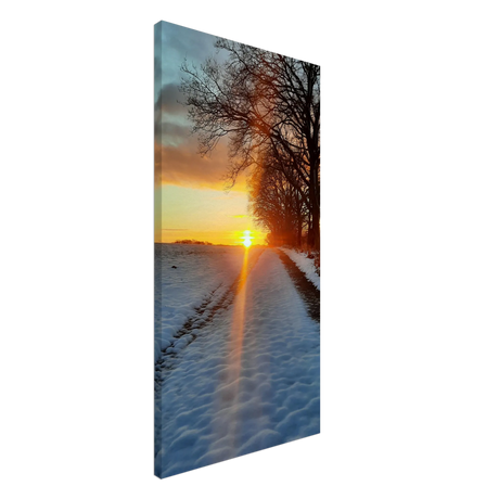 Abendrot Vor Einer Malerischen Landschaft – Hochwertiger Leinwanddruck – Leinwandbild mit dekorativer Motivgestaltung