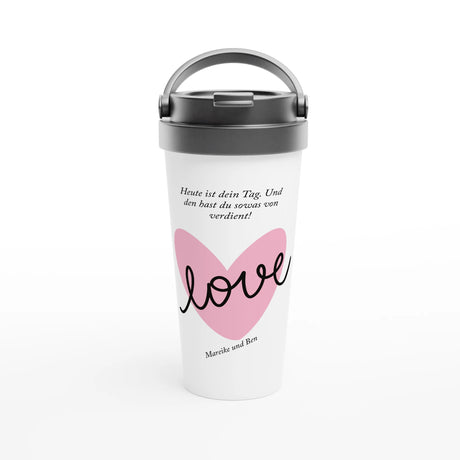 Muttertags Geschenk - Edelstahl Reisebecher 15oz | Auslaufsicher & Spülmaschinenfest – personalisierte Keramiktasse als persönliche Geschenkidee