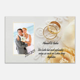 Stimmungsvolle Wandkunst für stilvolle Räume. perfekte Geschenkidee Hochzeit - Leinwanddruck personalisierbar: zeitlos und harmonisch. Schlicht, elegant und wirkungsvoll.