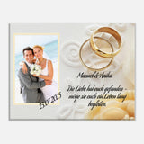 perfekte Geschenkidee Hochzeit - Leinwanddruck personalisierbar – Leinwandbild auf Holzkeilrahmen mit Motivdruck
