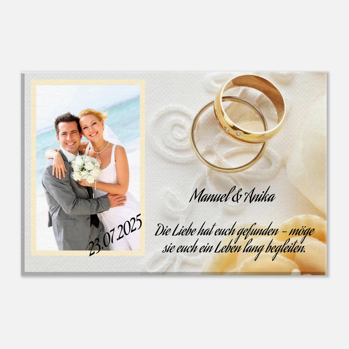 perfekte Geschenkidee Hochzeit - Leinwanddruck personalisierbar – Kunstdruck auf Leinwand als zeitlose Wanddekoration
