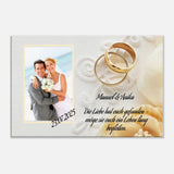 Dekoration mit Charakter – die perfekte Geschenkidee zur Hochzeit. Personalisierbarer Leinwanddruck: zeitlos, harmonisch, schlicht, elegant und beeindruckend.