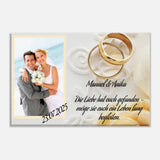 perfekte Geschenkidee Hochzeit - Leinwanddruck personalisierbar – Leinwandbild mit dekorativer Motivgestaltung
