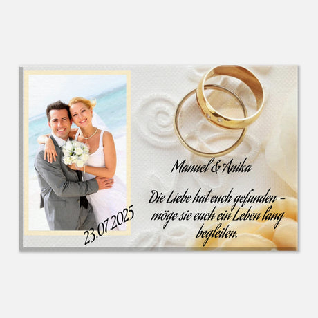 perfekte Geschenkidee Hochzeit - Leinwanddruck personalisierbar – Leinwandbild mit dekorativer Motivgestaltung