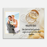 perfekte Geschenkidee Hochzeit - Leinwanddruck personalisierbar – Leinwand-Kunstdruck für dekorative Raumgestaltung