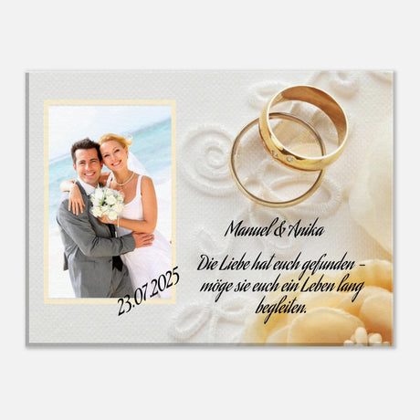 perfekte Geschenkidee Hochzeit - Leinwanddruck personalisierbar – Leinwand-Kunstdruck für dekorative Raumgestaltung