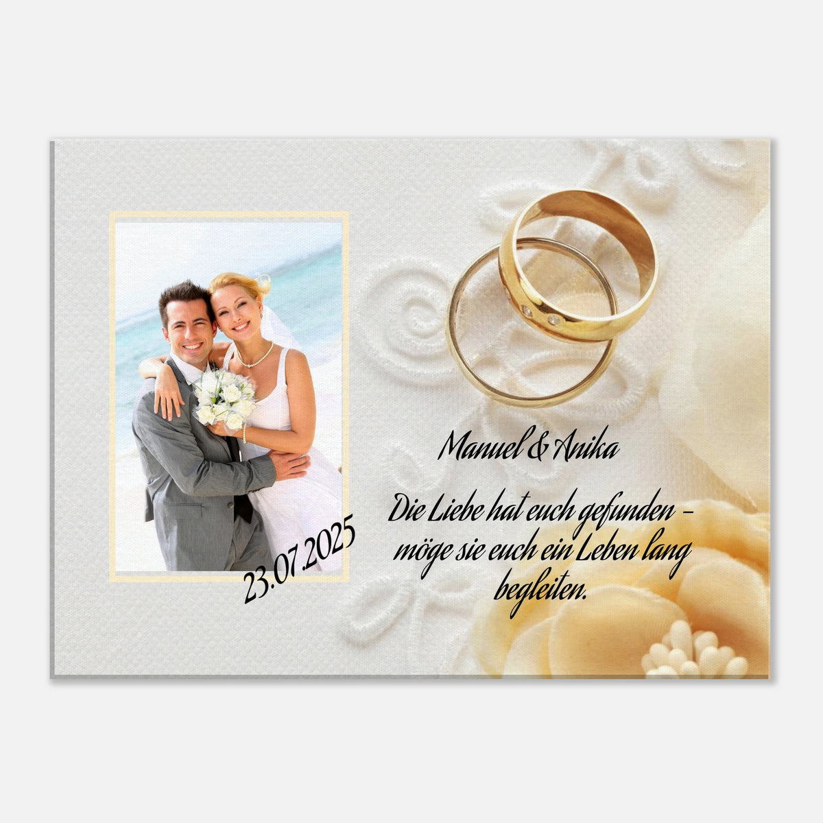 Dekoration mit Charakter. perfekte Geschenkidee Hochzeit - Leinwanddruck personalisierbar: zeitlos und harmonisch. Eine besondere Bereicherung für jeden Raum.