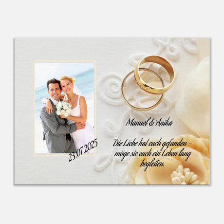 Stimmungsvolle Wandkunst für stilvolle Räume. perfekte Geschenkidee Hochzeit - Leinwanddruck personalisierbar: zeitlos und harmonisch. Schlicht, elegant und wirkungsvoll.