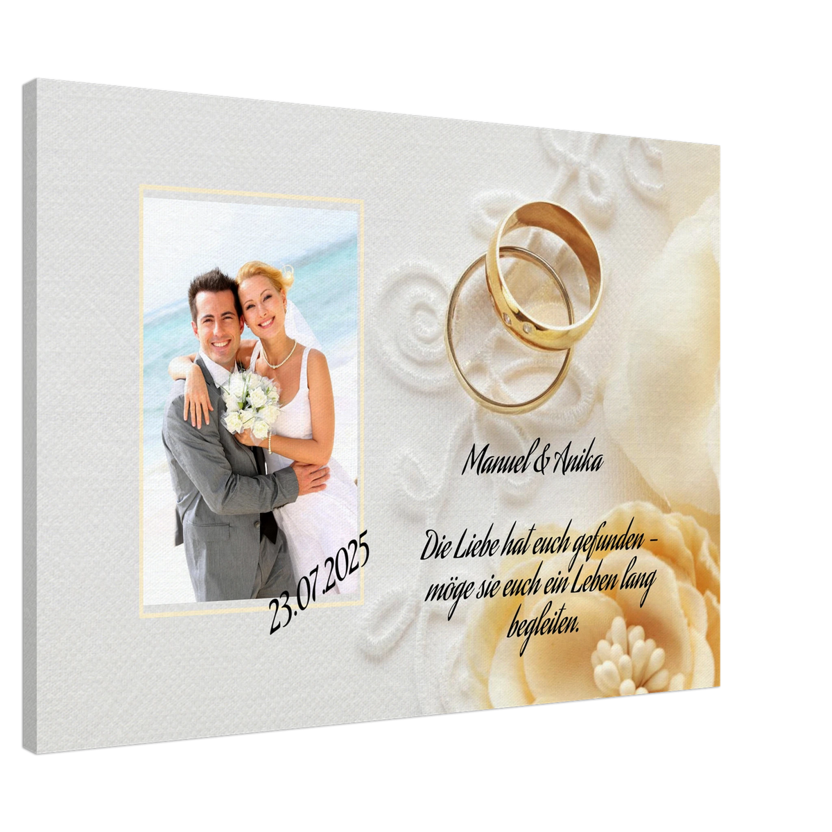 Stimmungsvolle Wandkunst für stilvolle Räume. perfekte Geschenkidee Hochzeit - Leinwanddruck personalisierbar: zeitlos und harmonisch. Eine besondere Bereicherung für jeden Raum.