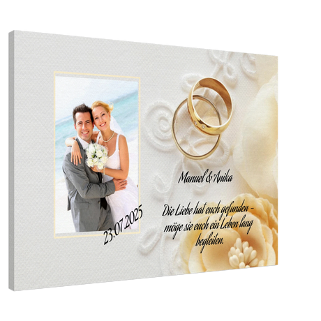 Stimmungsvolle Wandkunst für stilvolle Räume. perfekte Geschenkidee Hochzeit - Leinwanddruck personalisierbar: zeitlos und harmonisch. Eine besondere Bereicherung für jeden Raum.