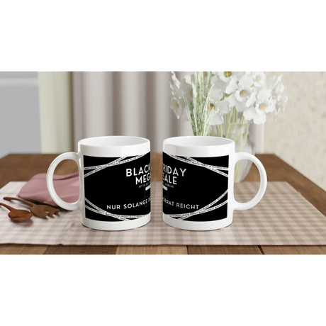 Personalisierbare Keramiktasse mit farbigem Rand | 312 ml Black friday Spezial 25 % auf – weiße Fototasse aus Keramik für Kaffee oder Tee