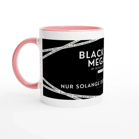 Personalisierbare Keramiktasse mit farbigem Rand | 312 ml Black friday Spezial 25 % auf – bedruckte Fototasse mit individuell wählbarem Motiv