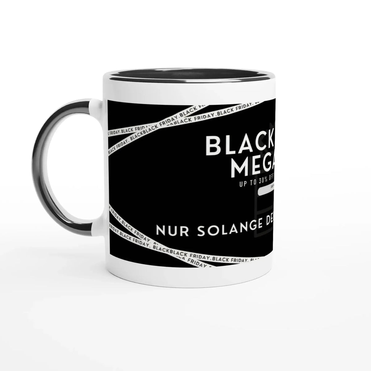Personalisierbare Keramiktasse mit farbigem Rand | 312 ml Black friday Spezial 25 % auf – Keramiktasse mit personalisierbarer Druckgestaltung