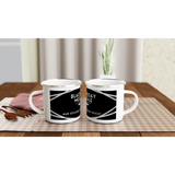 Personalisierbarer Emaille-Becher | Ideal für Camping und Reisen Black Friday Spezial 25 % – weiße Fototasse aus Keramik für Kaffee oder Tee