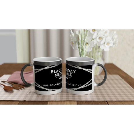 Personalisiert bedruckte Tasse – Magischer Farbwechsel 12 oz ≈ 355 ml Black Friday Spezial – weiße Fototasse aus Keramik für Kaffee oder Tee