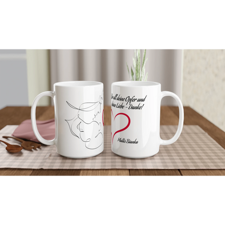 Dekoration mit Charakter. Personalisierte Keramiktasse (450 ml) – Perfektes Geschenk zum Muttertag💕: zeitlos und harmonisch. Eine besondere Bereicherung für jeden Raum.