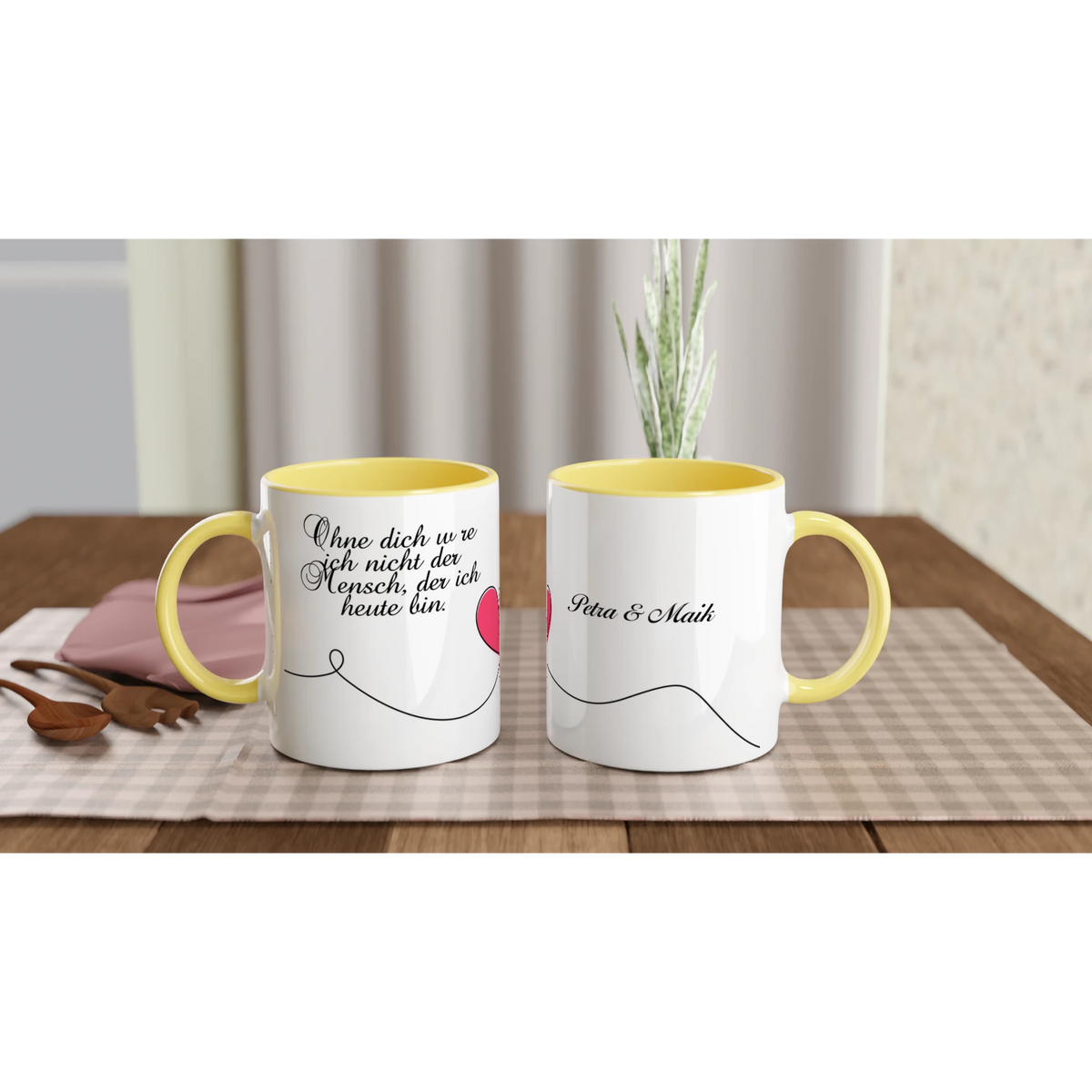 Dekoration mit Charakter. personalisierte Tasse: für stilvolle Raumgestaltung. Eine besondere Bereicherung für jeden Raum.