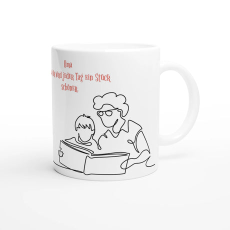 Personalisierbare Keramiktasse - Liebevolle Tasse für Oma - 11oz – Fototasse mit individuell anpassbarem Design