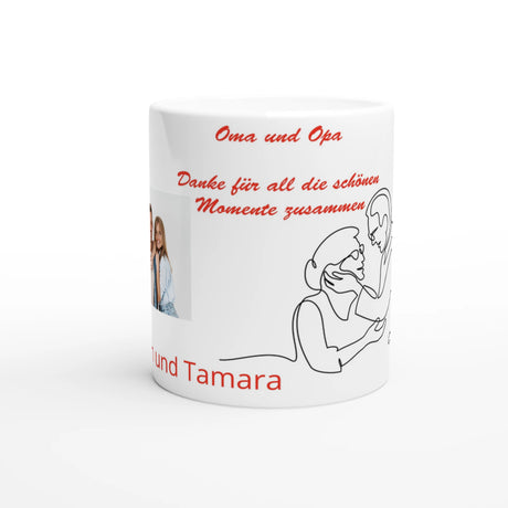 Oma und Opa Personalisierte Tasse – 11oz Keramikkaffeetassendesign mit Foto – weiße Fototasse aus Keramik für Kaffee oder Tee