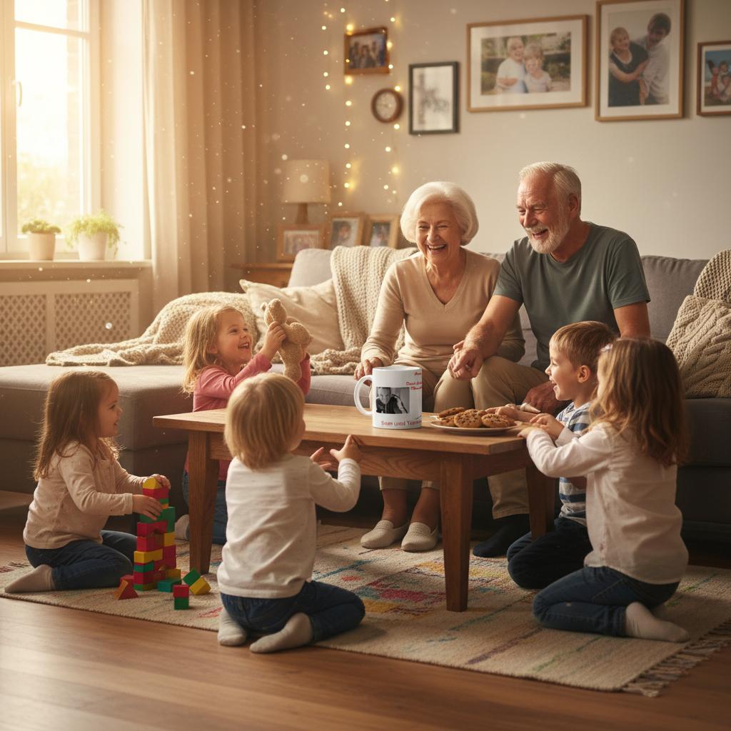 Oma und Opa Personalisierte Tasse – 11oz Keramikkaffeetassendesign mit Foto – Keramiktasse mit personalisierbarer Druckgestaltung