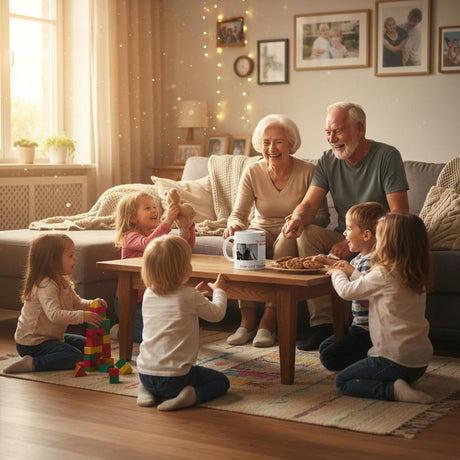 Oma und Opa Personalisierte Tasse – 11oz Keramikkaffeetassendesign mit Foto – Keramiktasse mit personalisierbarer Druckgestaltung