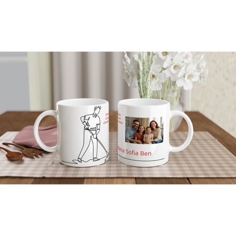 Liebevoll gestaltete personalisierte Tasse. Tasse mit Foto – Weiße Keramikkaffeetasse Raumpfleger: ideal für Büro, Homeoffice oder Zuhause. Perfekt als Geschenk für jeden Anlass.