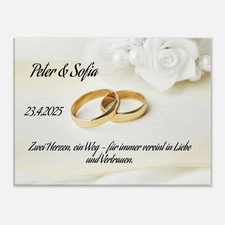 Personalisiertes Geschenk zur Hochzeit – Kunstdruck auf Leinwand für Ihr Zuhause – Leinwandbild mit hochwertigem Motivdruck