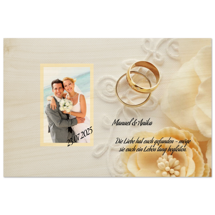 Persönliches Geschenk zur Hochzeit Holzdruck in 2 Stärken – Wandbild auf Holz mit natürlicher Materialwirkung