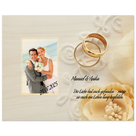 Persönliches Geschenk zur Hochzeit Holzdruck in 2 Stärken – Birkenholz-Kunstdruck für natürliche Raumgestaltung
