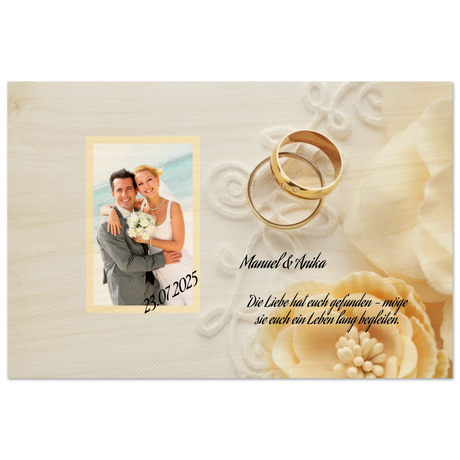 Persönliches Geschenk zur Hochzeit Holzdruck in 2 Stärken – Kunstdruck auf Holz als natürliche Wanddekoration